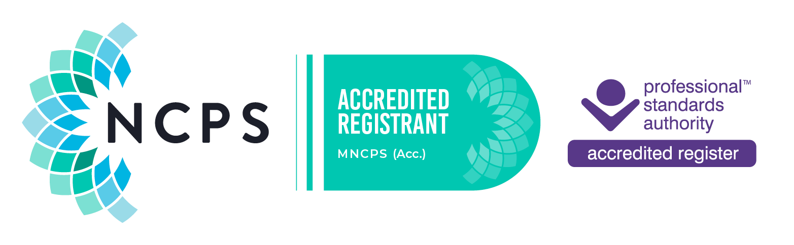 NCPS Accredited Register badge indicating verified online counselling in Surrey